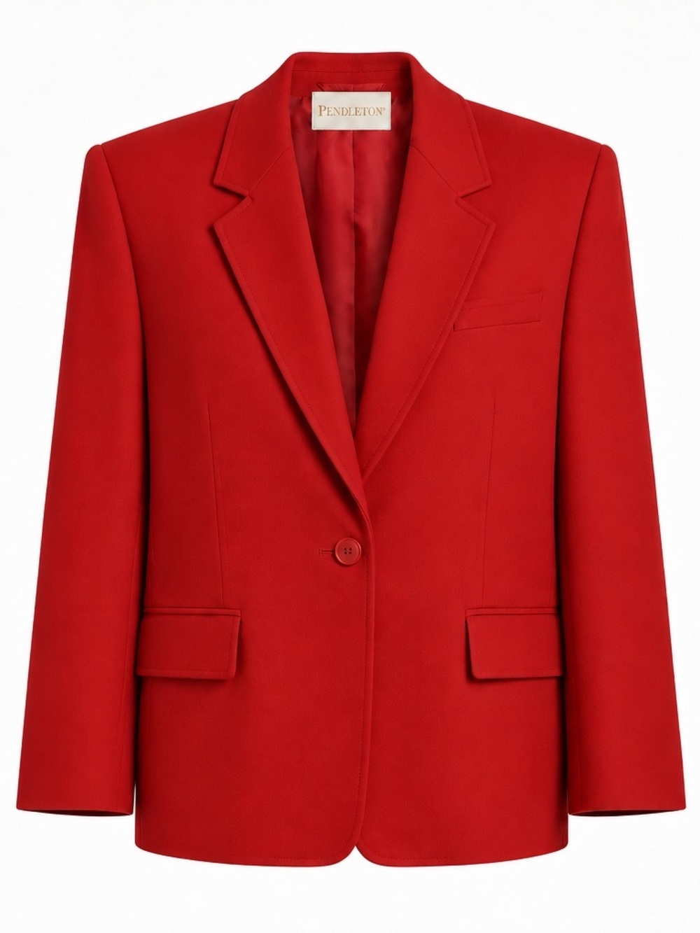 Vintage 70s 80s Pendleton Red Wool Blazer Women’s 16 Made in USA